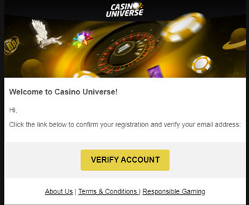 Casino Universe-Konto aktivieren