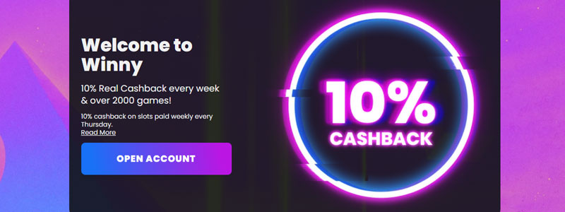 Winny Casino Cashback-Bonus