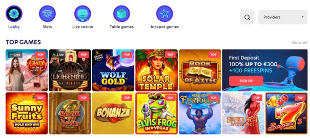 Screenshot von Evospin Casino-Slots